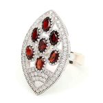серебряное кольцо с полудрагоценными камнями 59307679